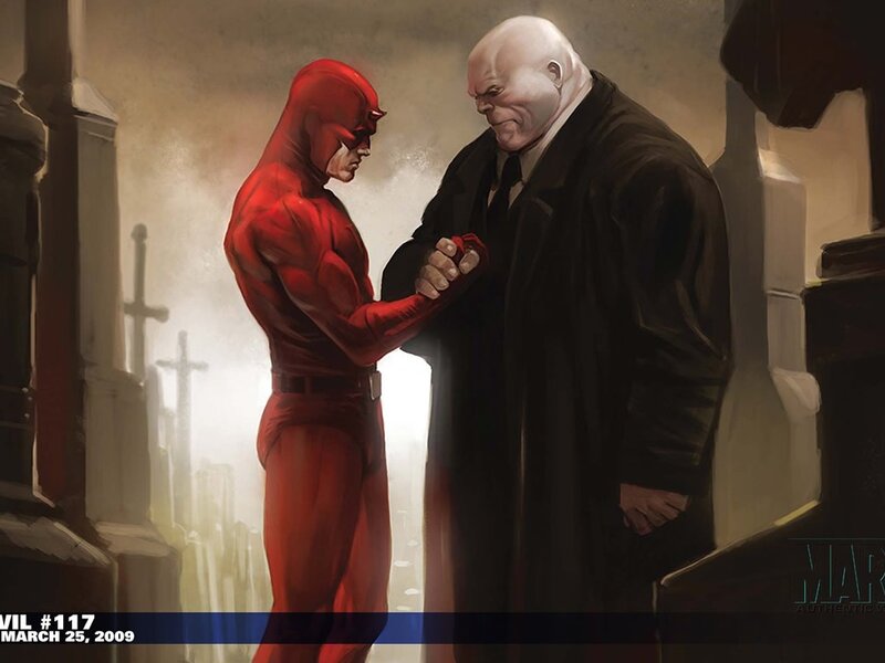 Daredevil and a Bald Man