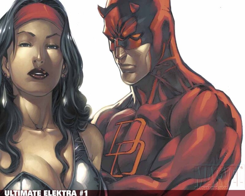 Daredevil and Elektra comic art