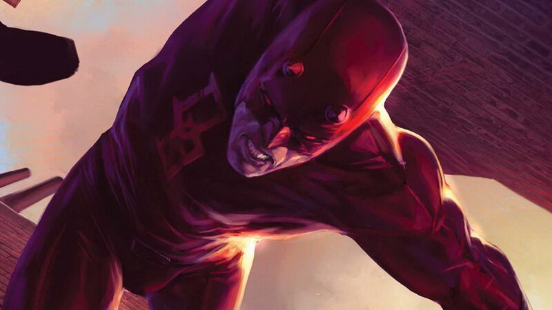 Daredevil in Red Suit — Dramatic, Manga, Comic Book Art, Mask