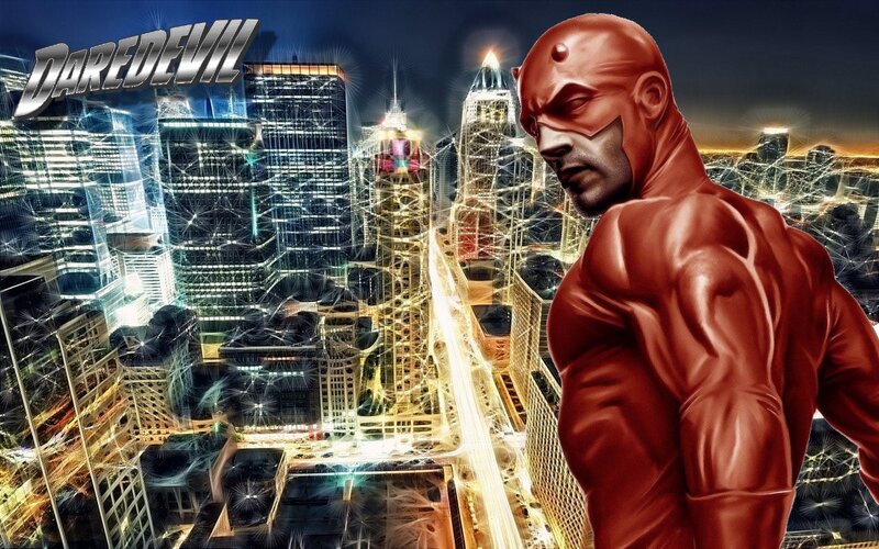 Daredevil in Red Suit — Dramatic, Night