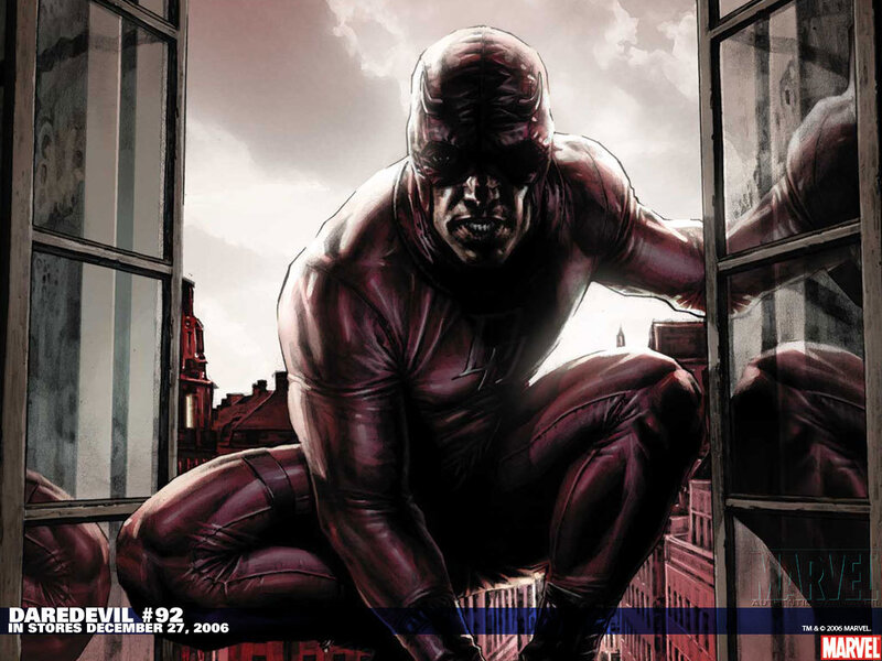 Daredevil on a window ledge