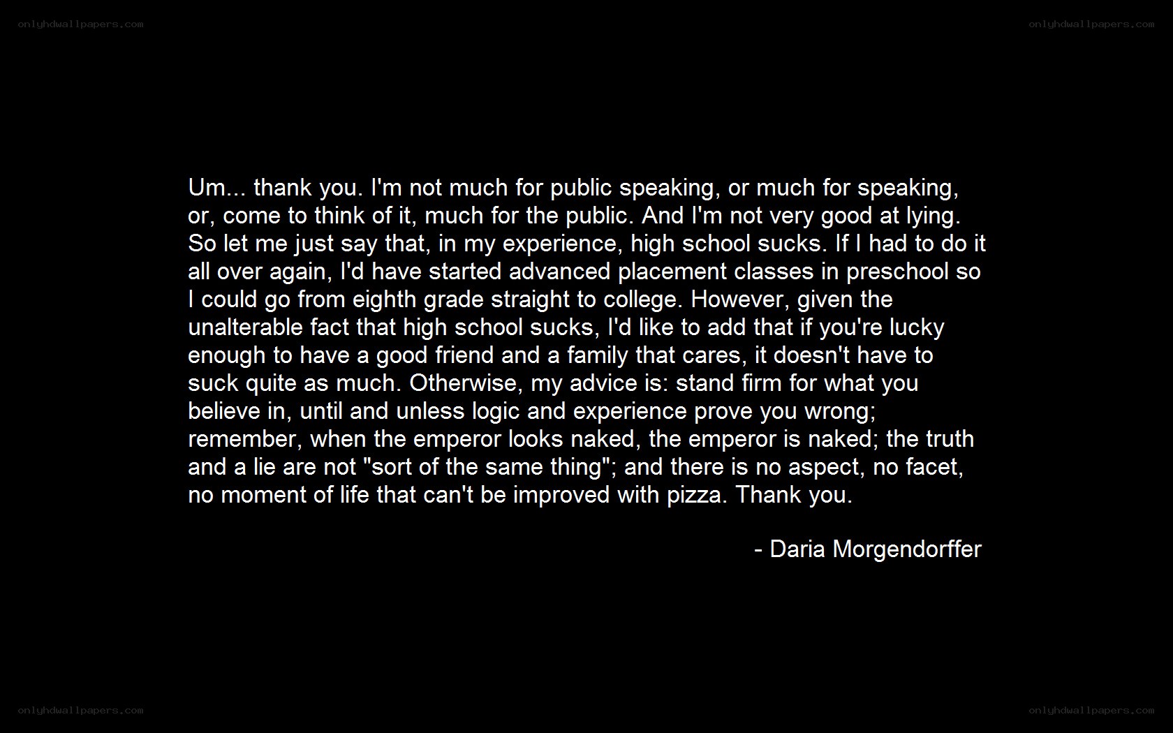 Daria's high school speech