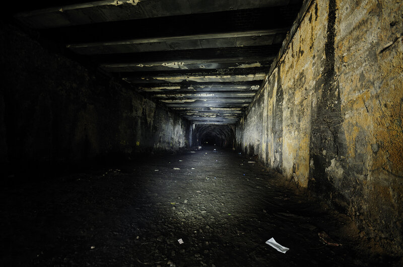 dark abandoned tunnel