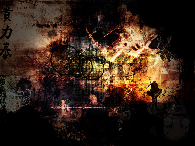 dark abstract anime collage