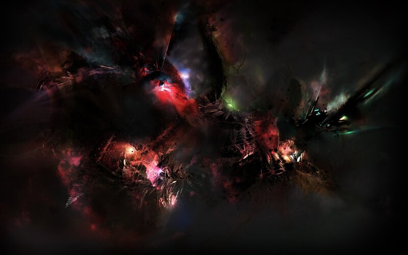 dark abstract cosmic explosion