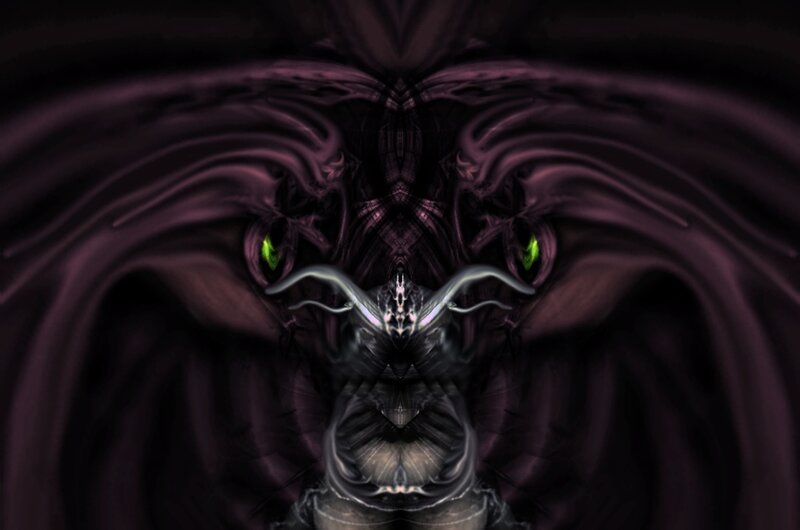 Dark Abstract Creature — Purple