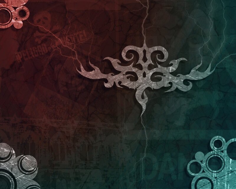 dark abstract design with tribal motif