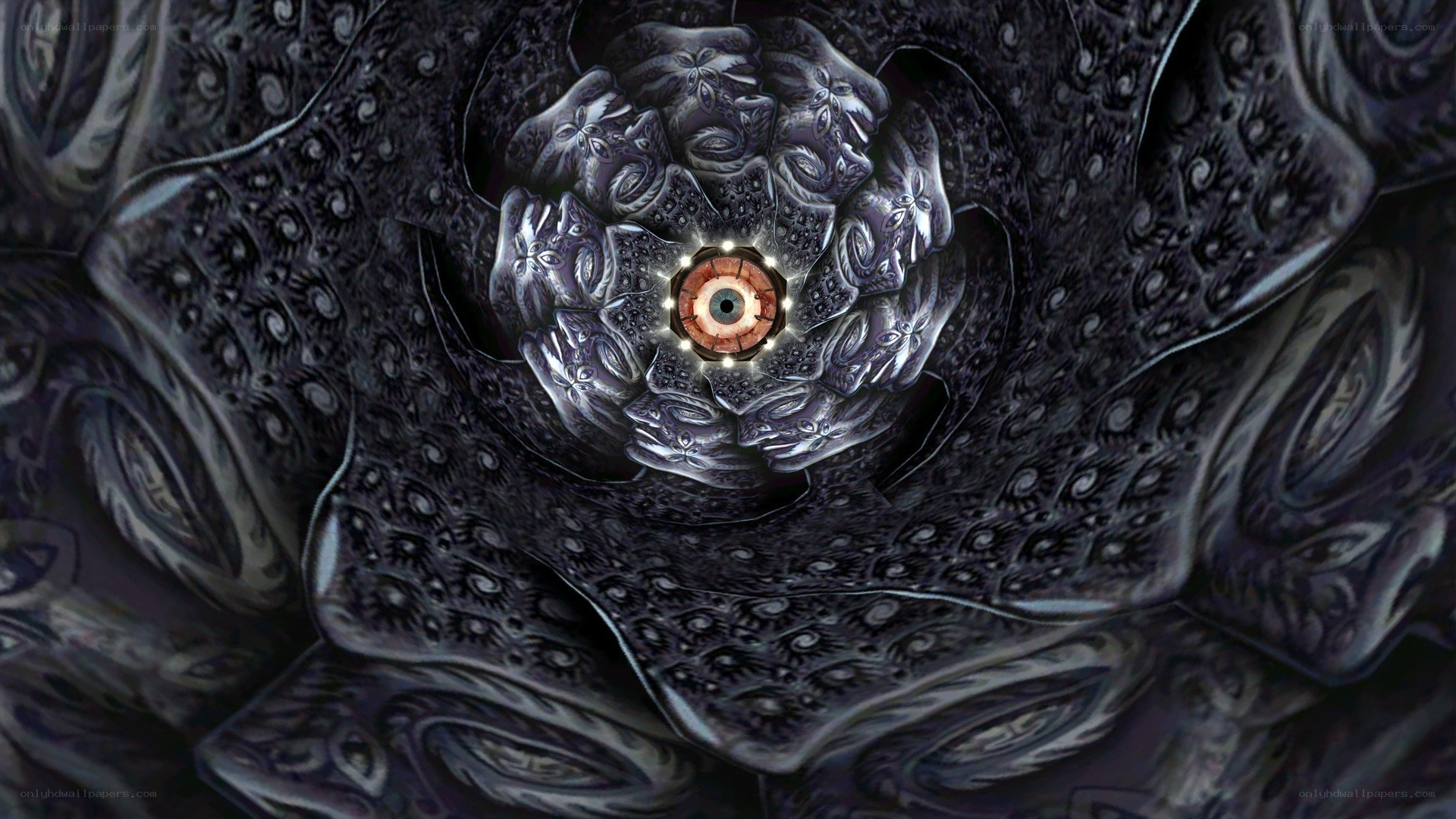 dark abstract eye spiral