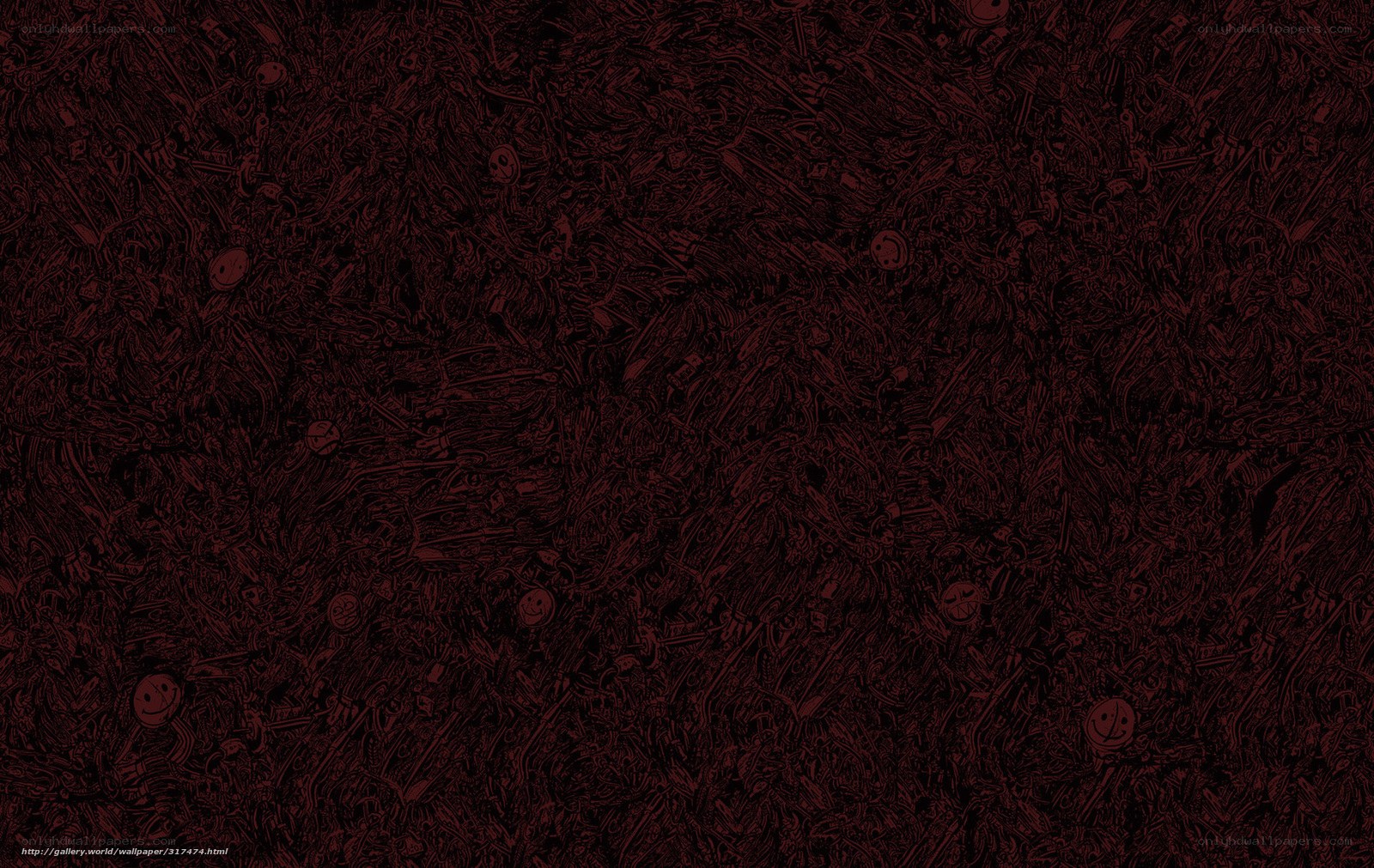 dark abstract pattern with smiley faces