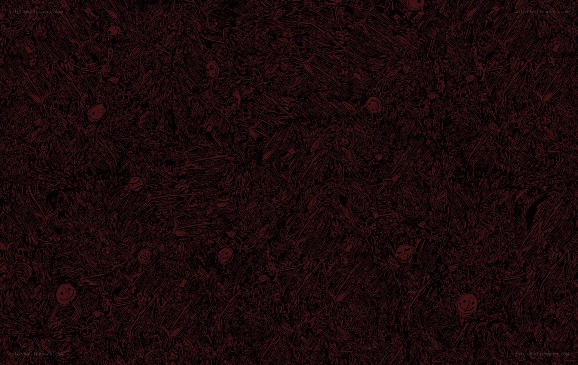 dark abstract pattern with smiley faces