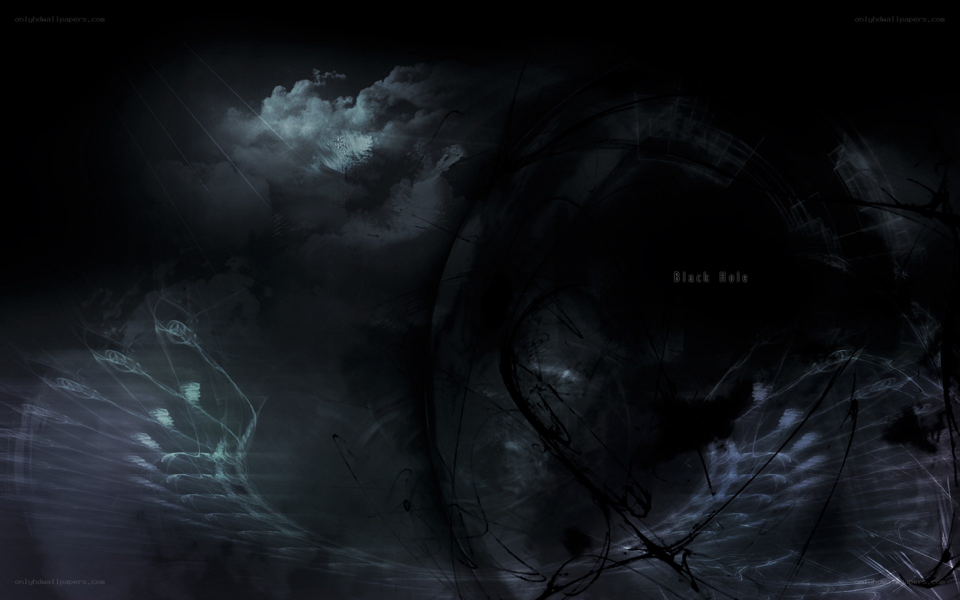 dark abstract space art