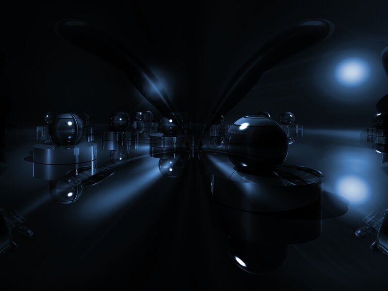 dark abstract sphere installation
