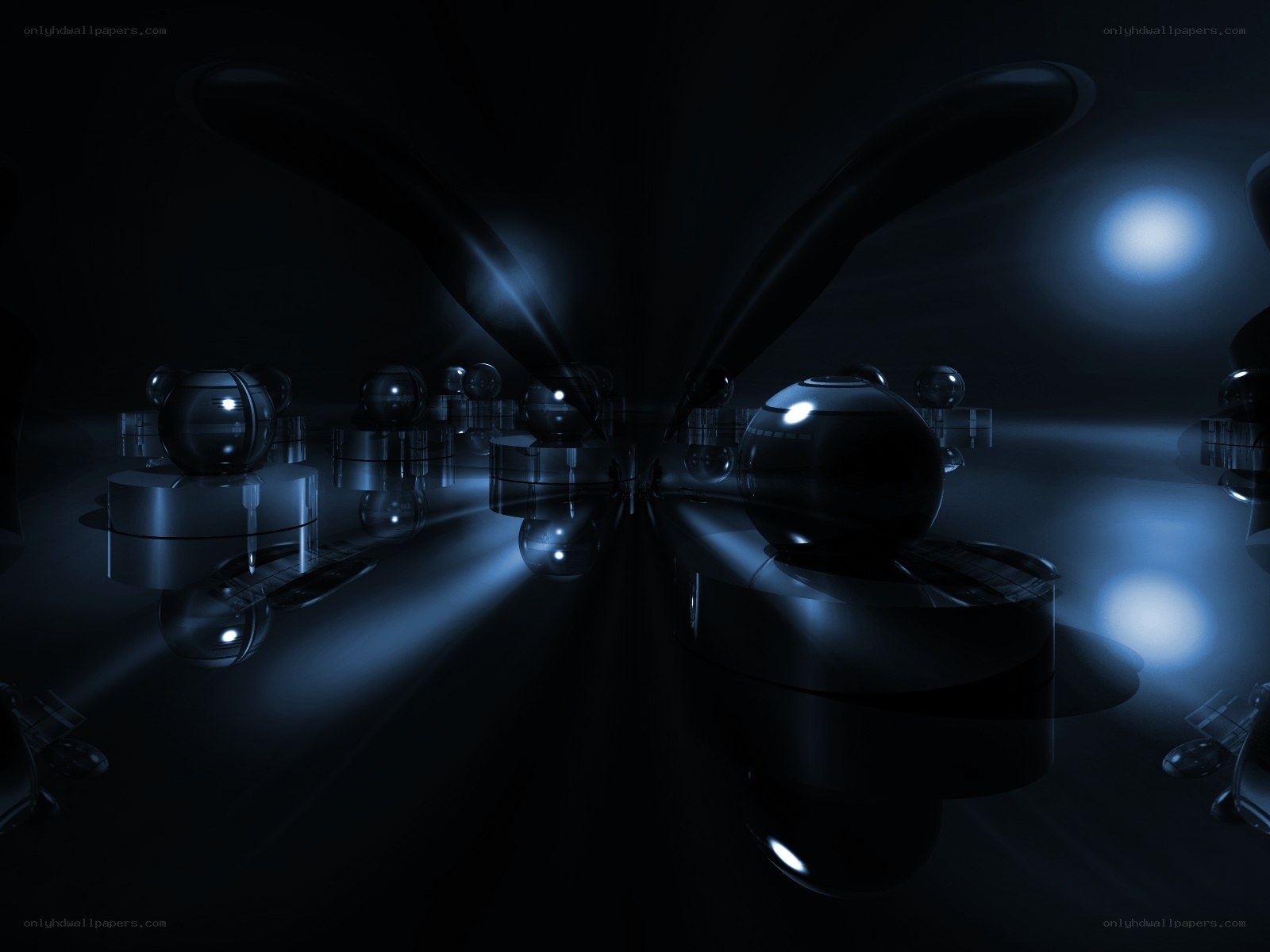 dark abstract sphere installation