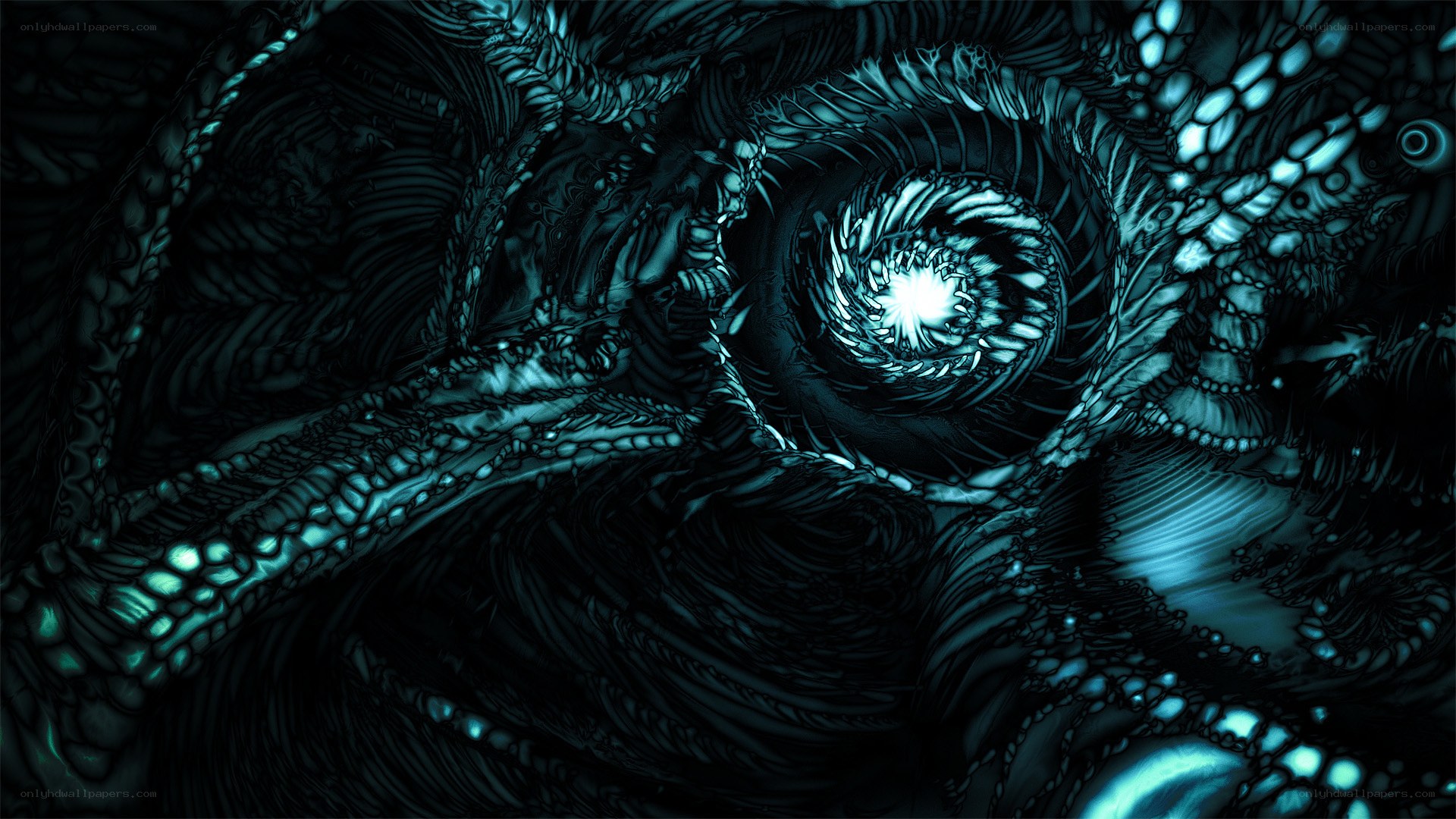 dark abstract spiral tunnel