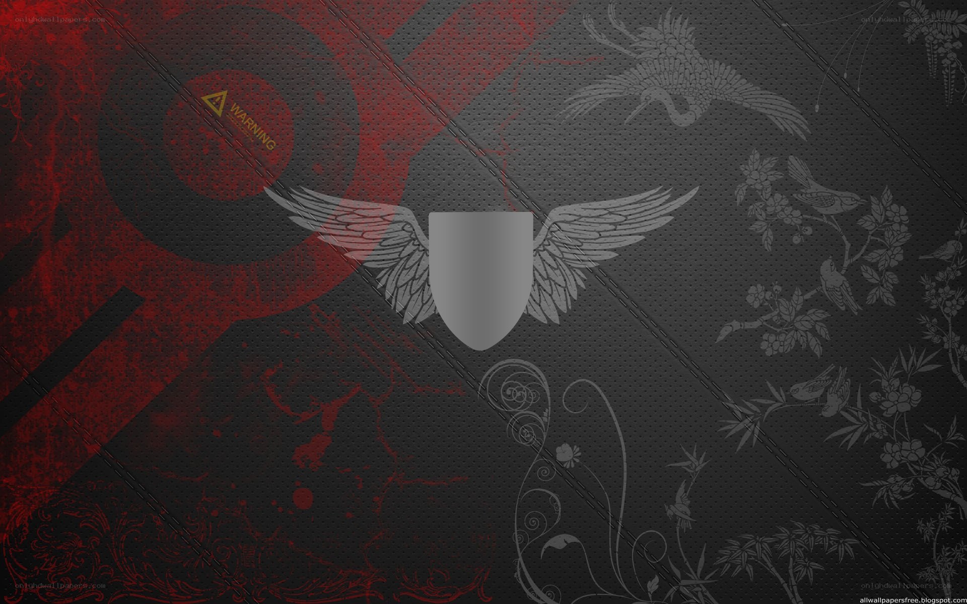 dark abstract winged shield