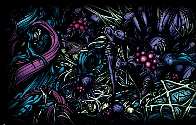 dark alien forest illustration