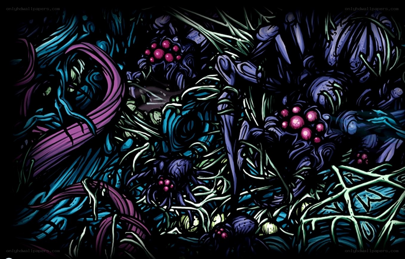 dark alien forest illustration