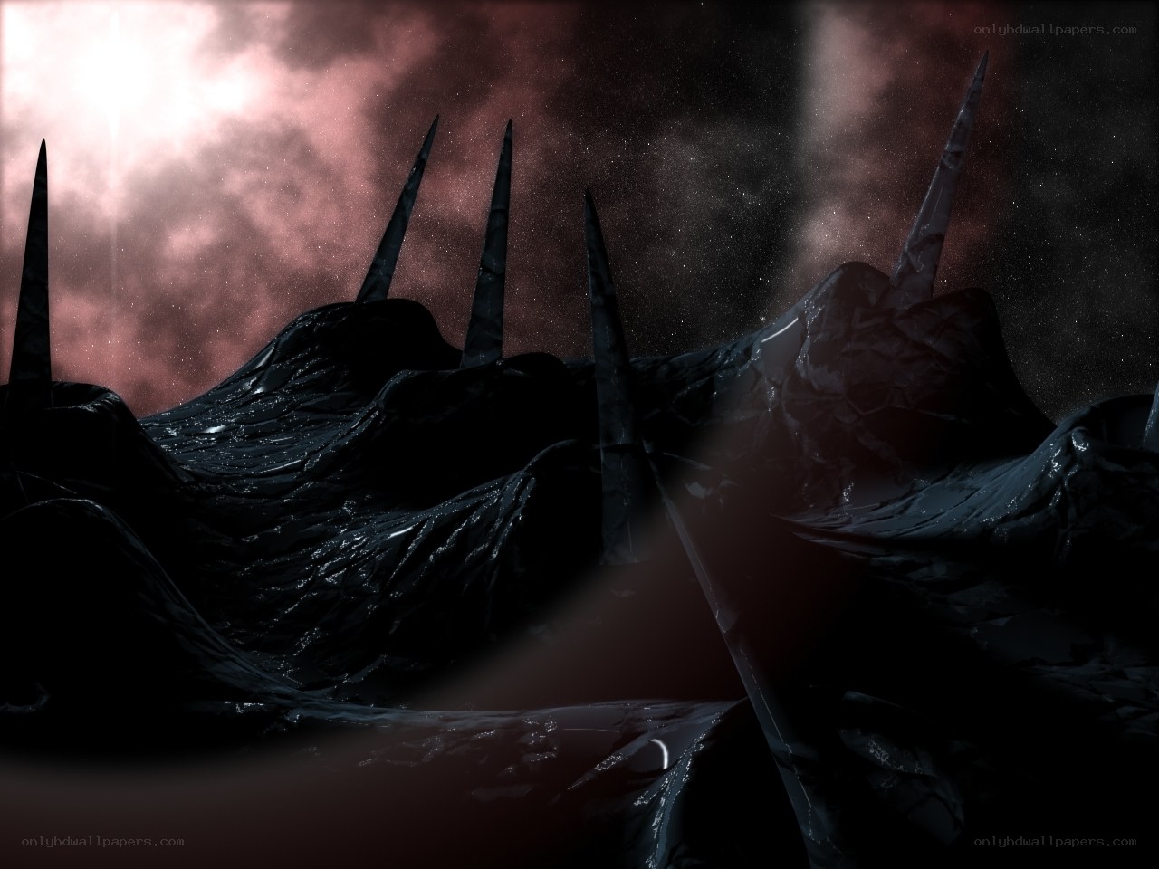 dark alien landscape