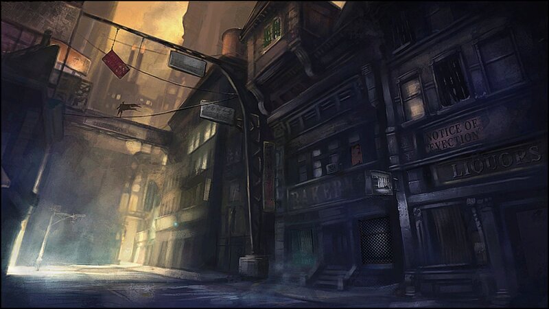 dark alley at dusk