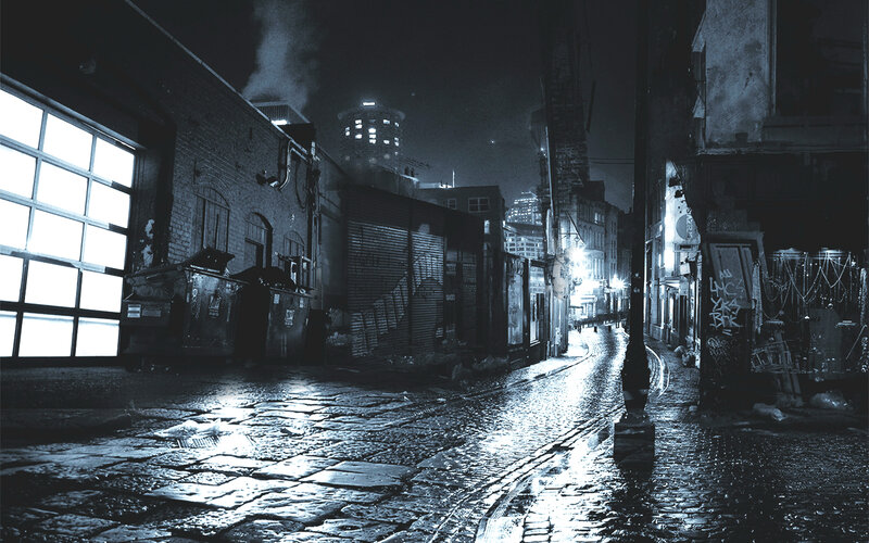 dark alley at night