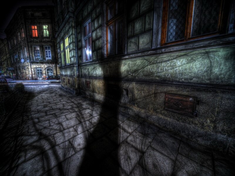 Dark alley at night