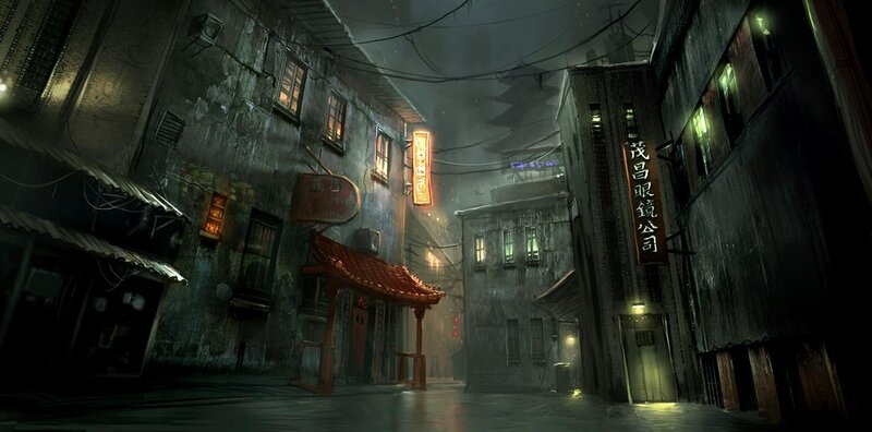 dark alley at night