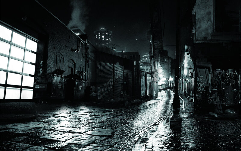 dark alley at night