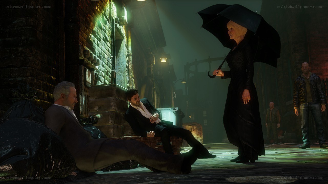 dark alley confrontation scene