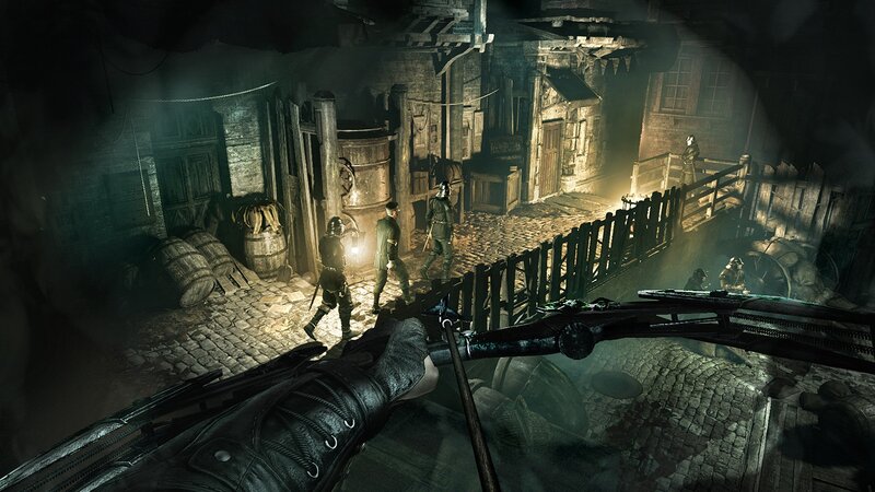 Dark alley stealth scene