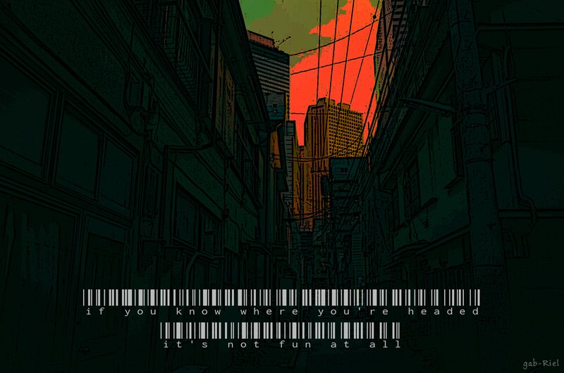 Dark Alley with Buildings