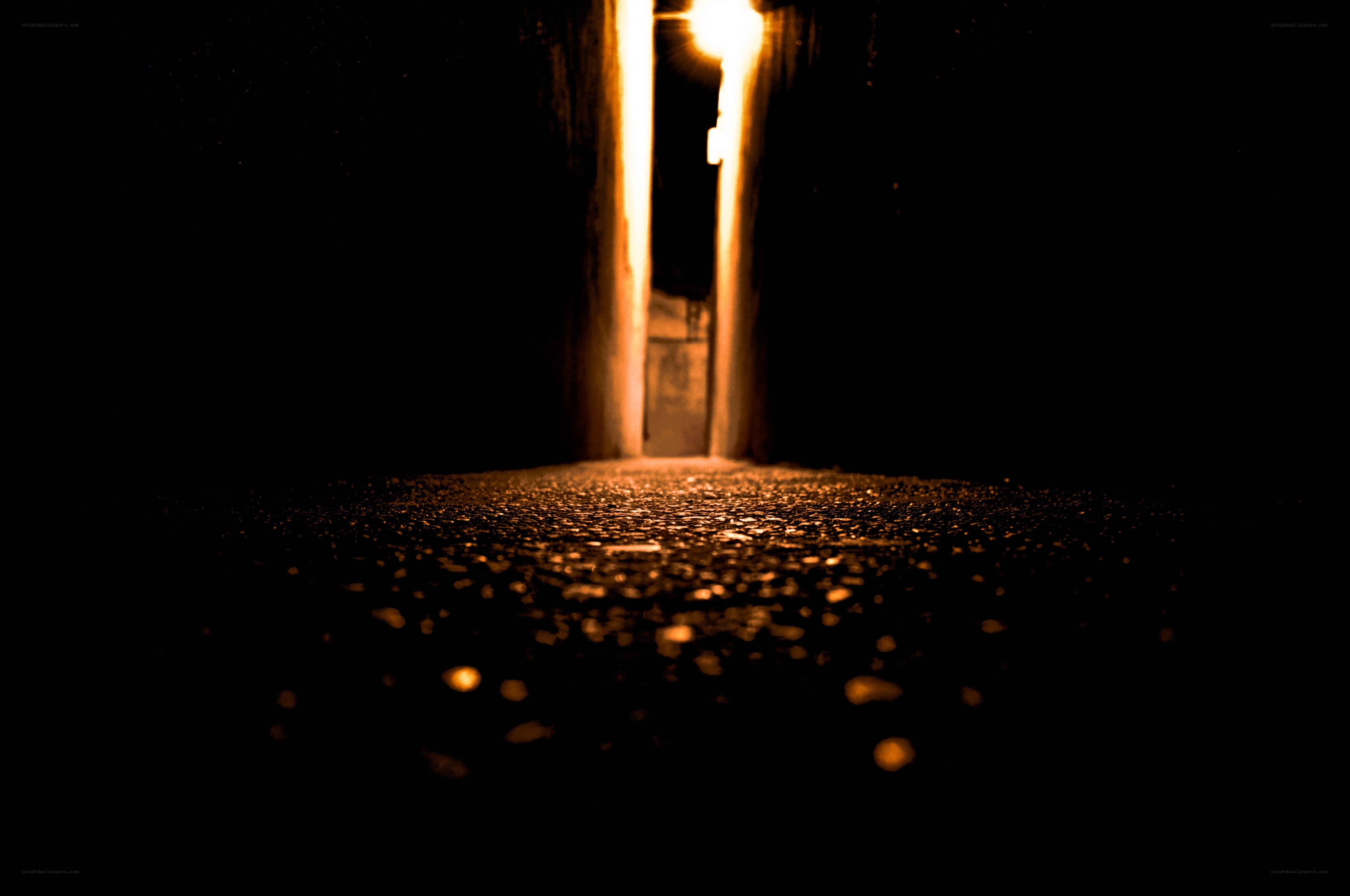 dark alley with light at end