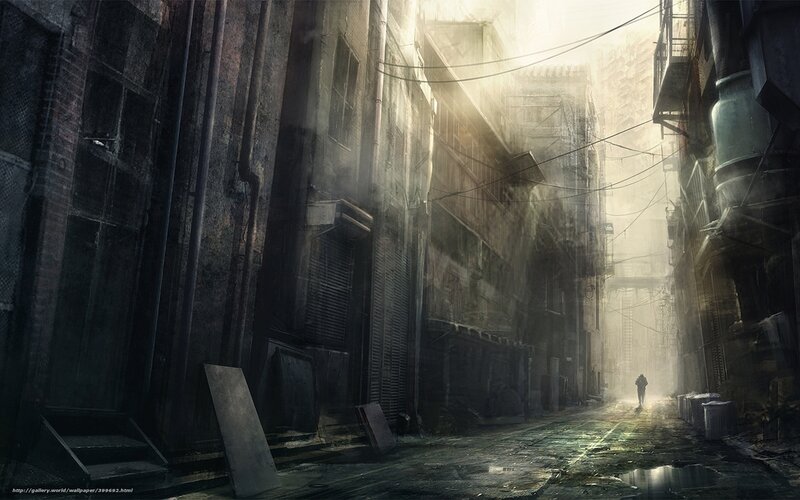 dark alley with lone figure
