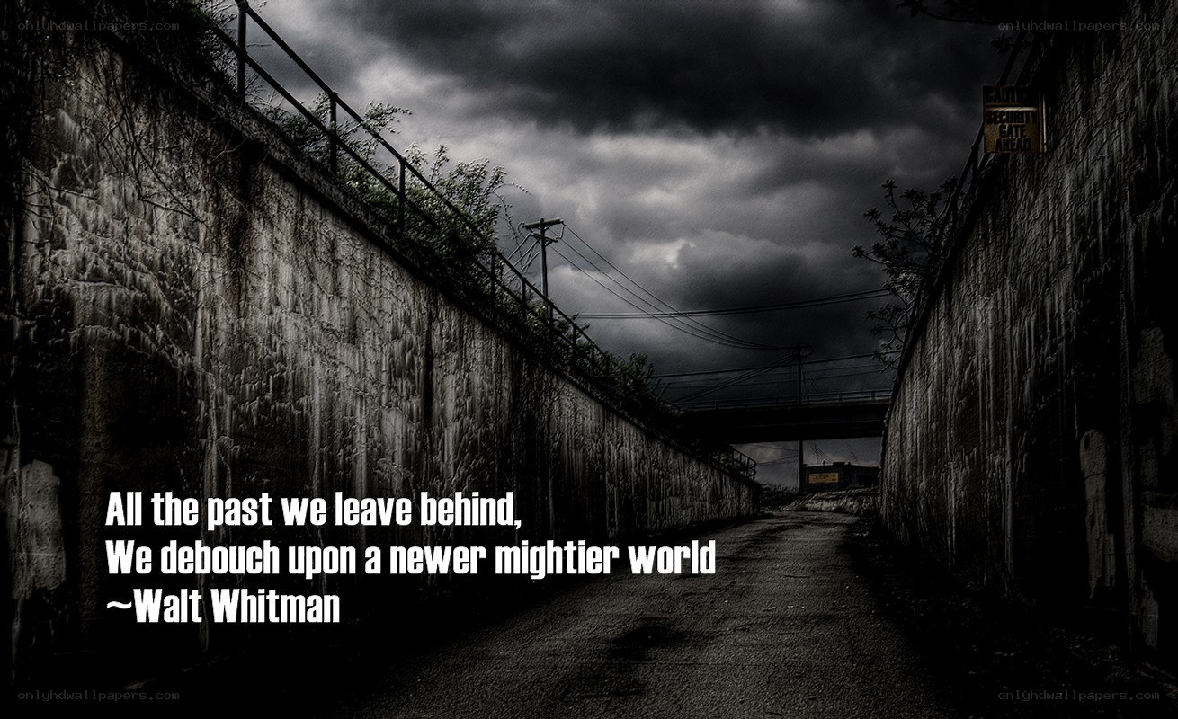 dark alley with quote