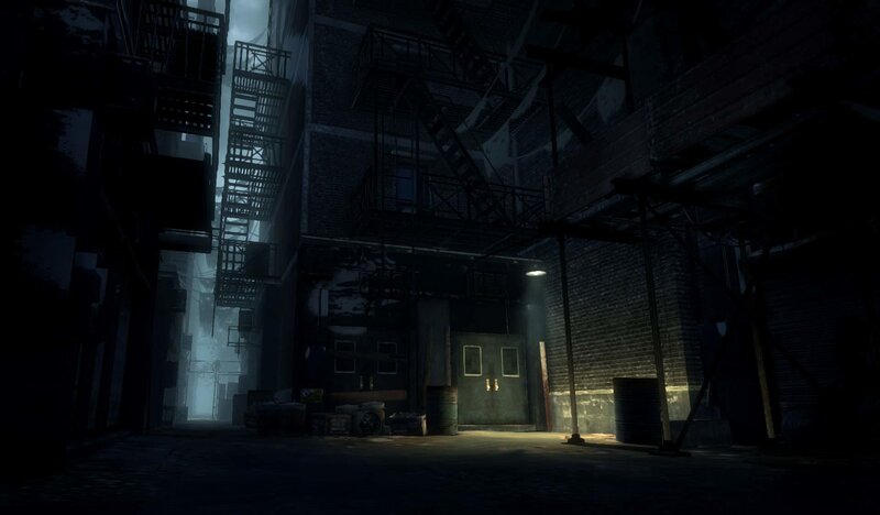 Dark Alleyway at Night — Black