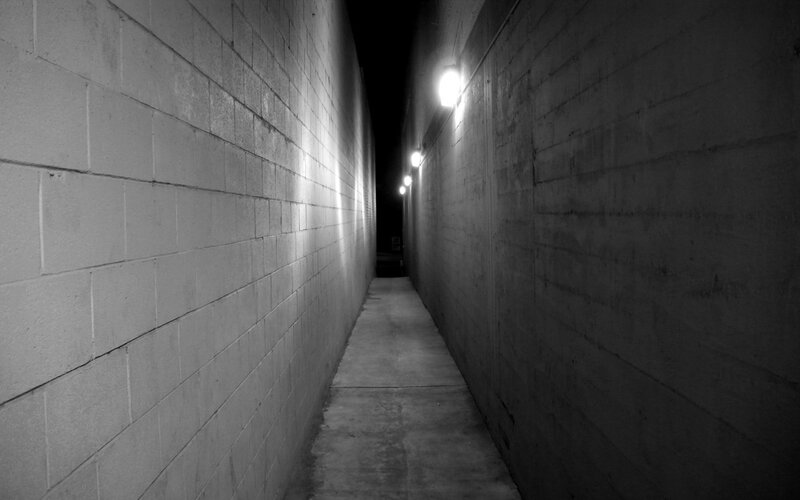 dark alleyway at night