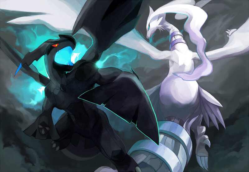 Dark and light dragon battle