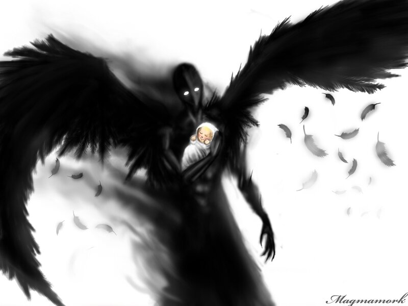 Dark Angel Holding Baby