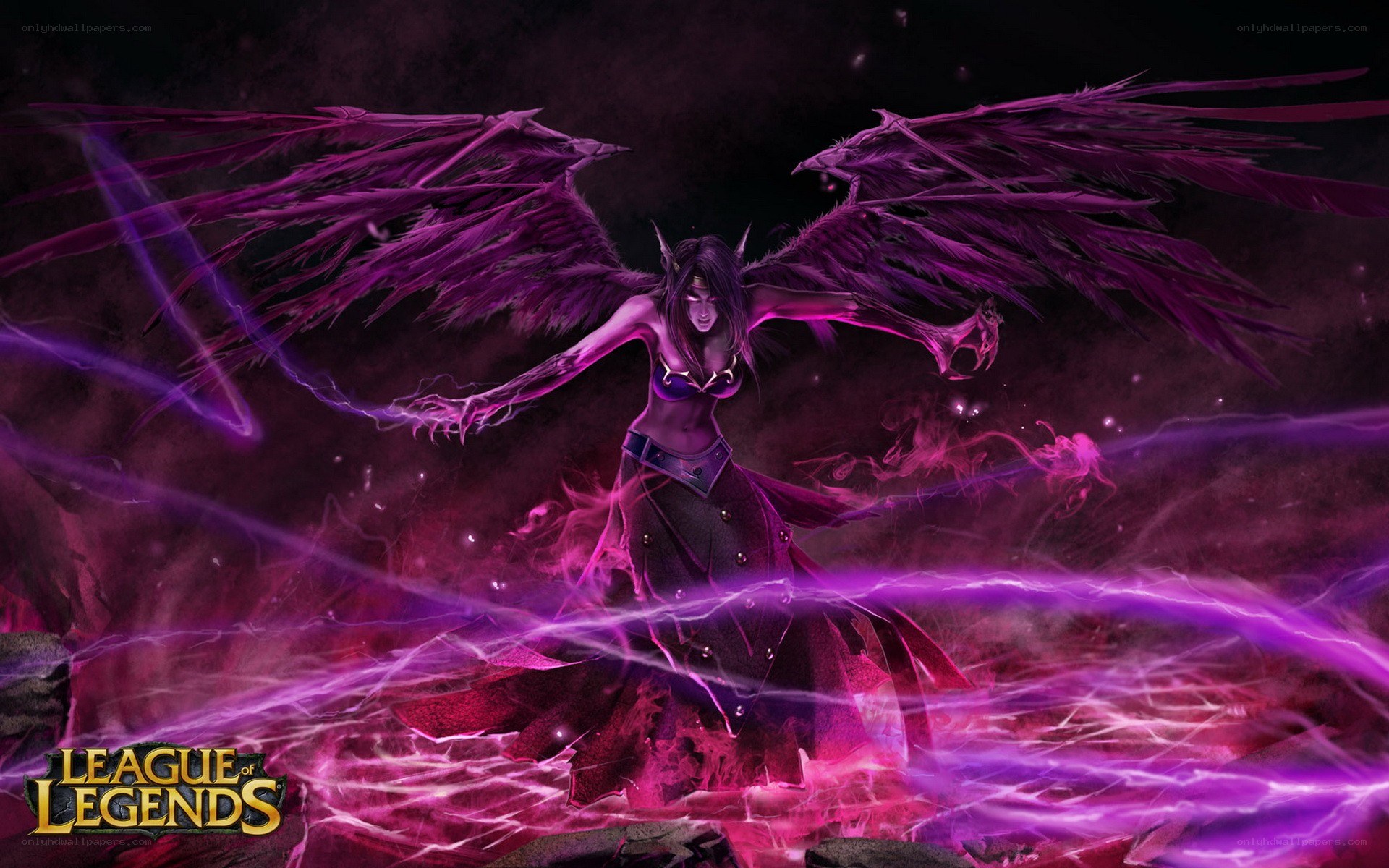 Dark Angel in Purple Light