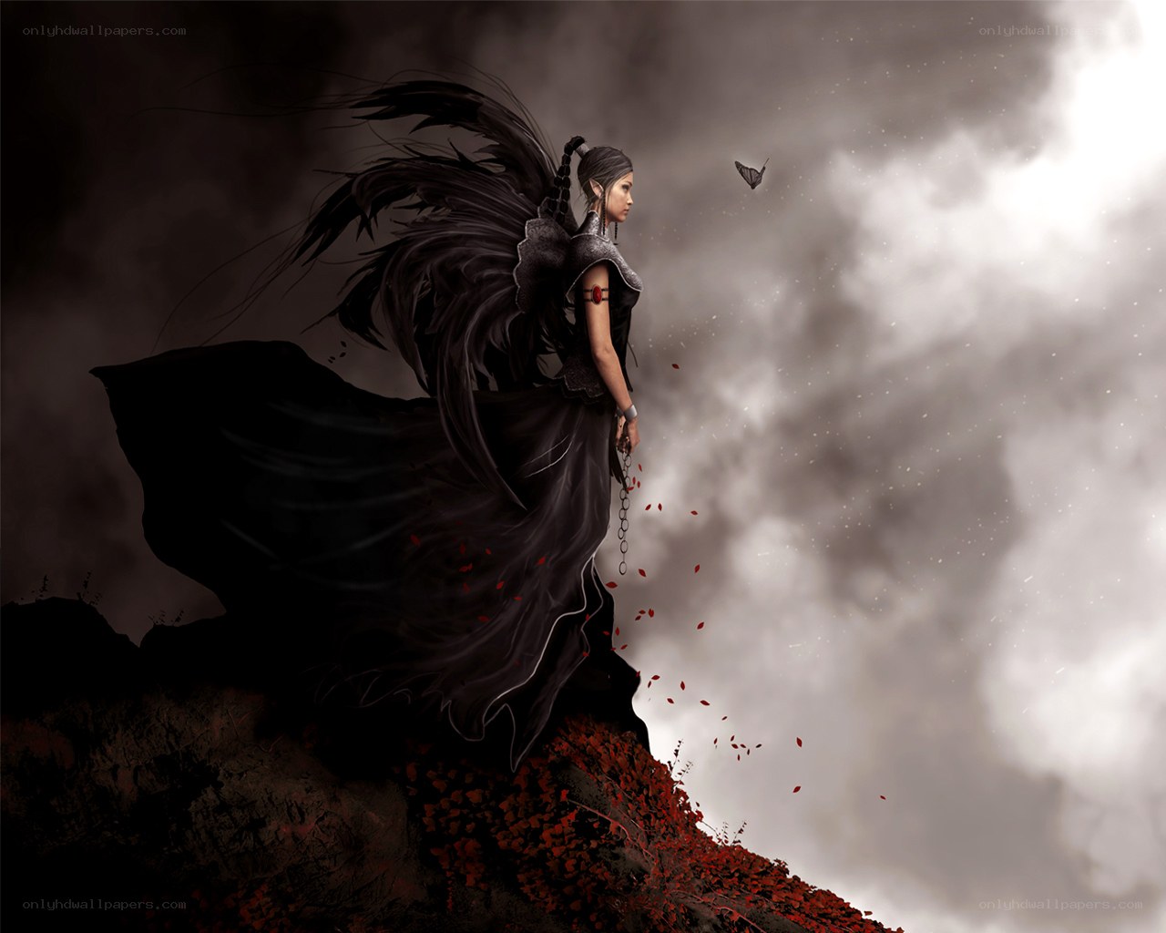 dark angel on a cliff