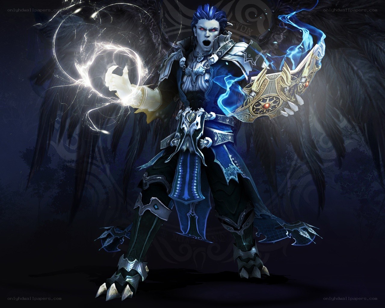 dark angel warrior casting spell
