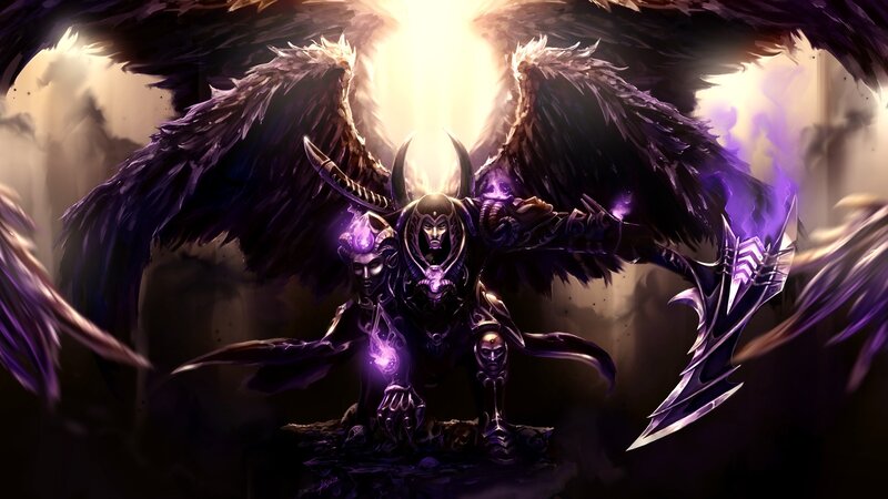 Dark Angel Warrior — Purple, Dramatic, Menacing