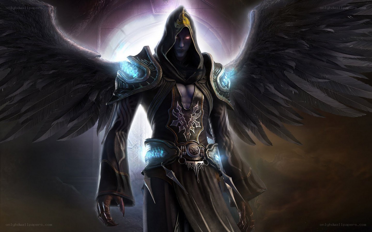 dark angel warrior with wings