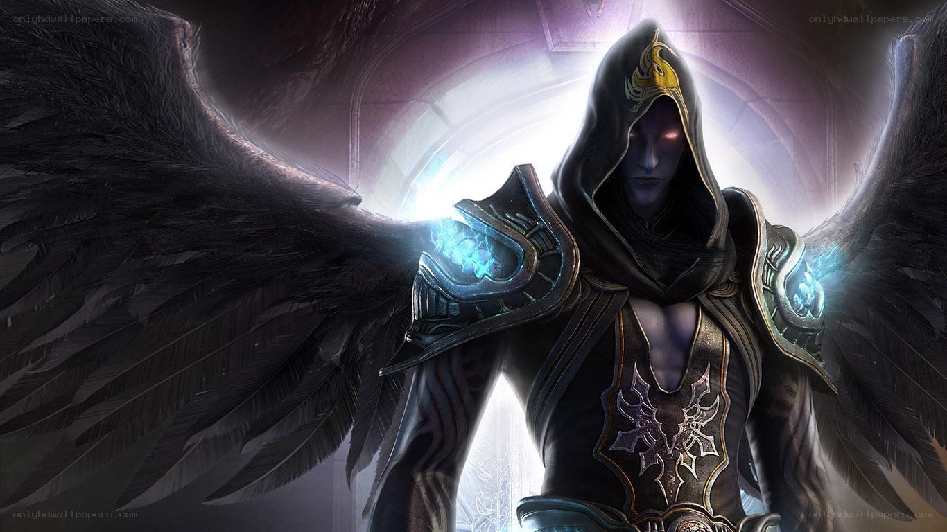 dark angel warrior with wings