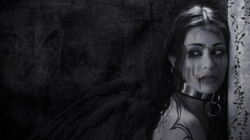 dark angel with blood tears