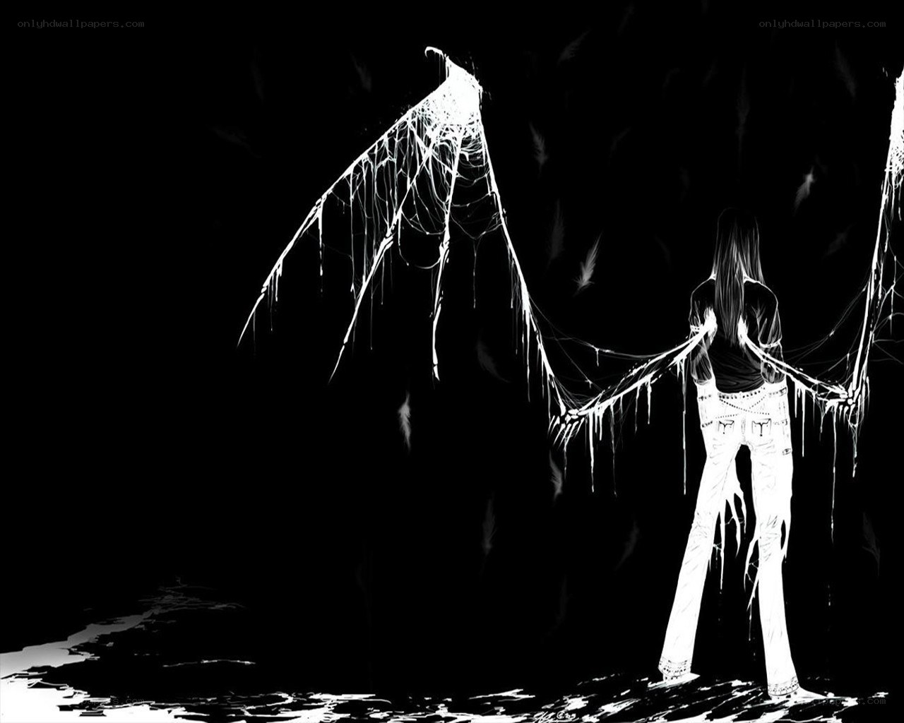 Dark angel with broken wings
