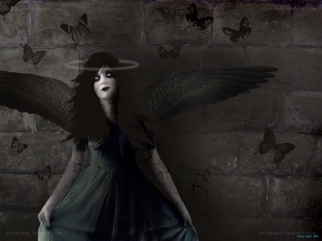 dark angel with butterflies