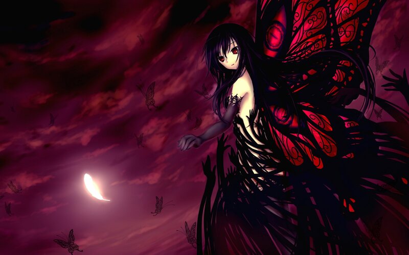 dark angel with butterfly wings