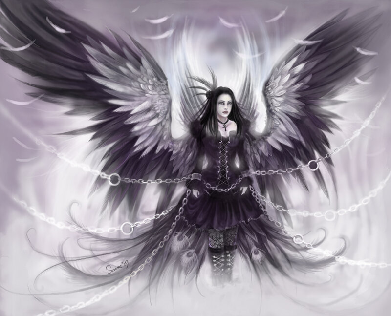 dark angel with chains