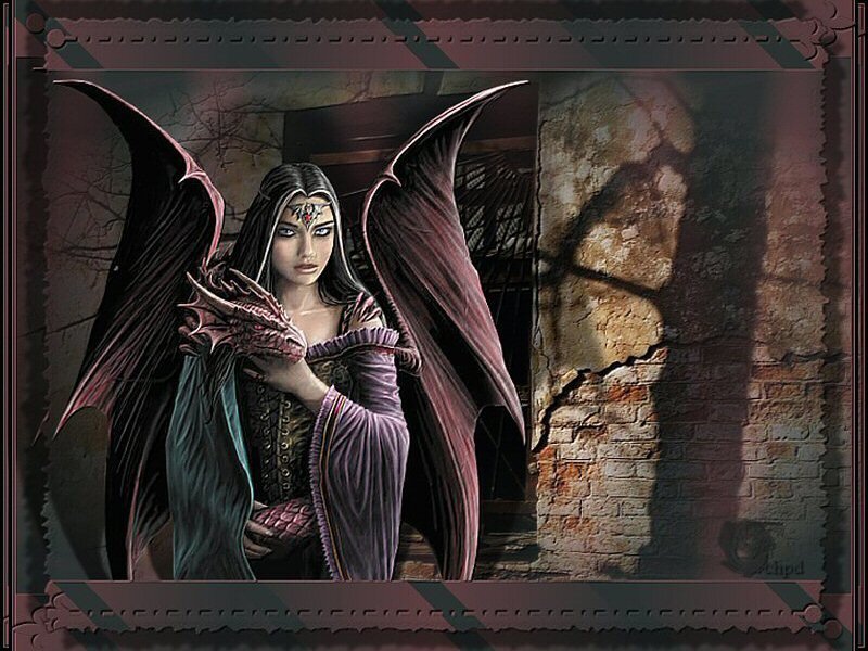 dark angel with dragon