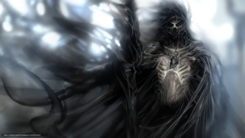 dark angel with glowing heart